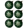 Weihnachtskugeln Set, 6 tanne Kugeln Ø 8cm Kristallblüten, Thüringer Glas Weihnachtsschmuck