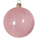 Weihnachtskugeln Set, 6 Kugeln Ø 8cm rosa transparent, Thüringer Glas Weihnachtsschmuck