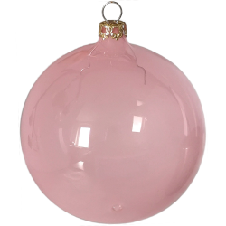 Weihnachtskugeln Set, 6 Kugeln Ø 8cm rosa transparent, Thüringer Glas Weihnachtsschmuck