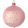 Weihnachtskugeln Set, 6 rosa Kugeln Ø 8cm Kristallblüten, Thüringer Glas Weihnachtsschmuck
