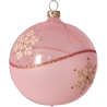 Weihnachtskugeln Set, 6 rosa Kugeln Ø 8cm Kristallwelle, Thüringer Glas Weihnachtsschmuck