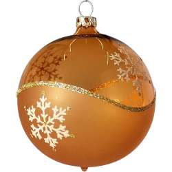 Weihnachtskugeln Set, 6 gold Kugeln Ø 8cm Kristallwelle, Thüringer Glas Weihnachtsschmuck