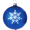 Weihnachtskugeln Set, 6 Kugeln Ø 8cm kobaltblau Kristallblüten, Thüringer Glas Weihnachtsschmuck