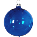 Weihnachtskugeln Set, 6 Kugeln Ø 8cm kobaltblau transparent, Thüringer Glas Weihnachtsschmuck