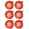 Weihnachtskugeln Set, 6 orange Kugeln Ø 8cm Kristallblüten, Thüringer Glas Weihnachtsschmuck
