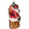 Santa auf Kamin 18cm Schatzhauser Thüringer Glas und Weihnachtsschmuck