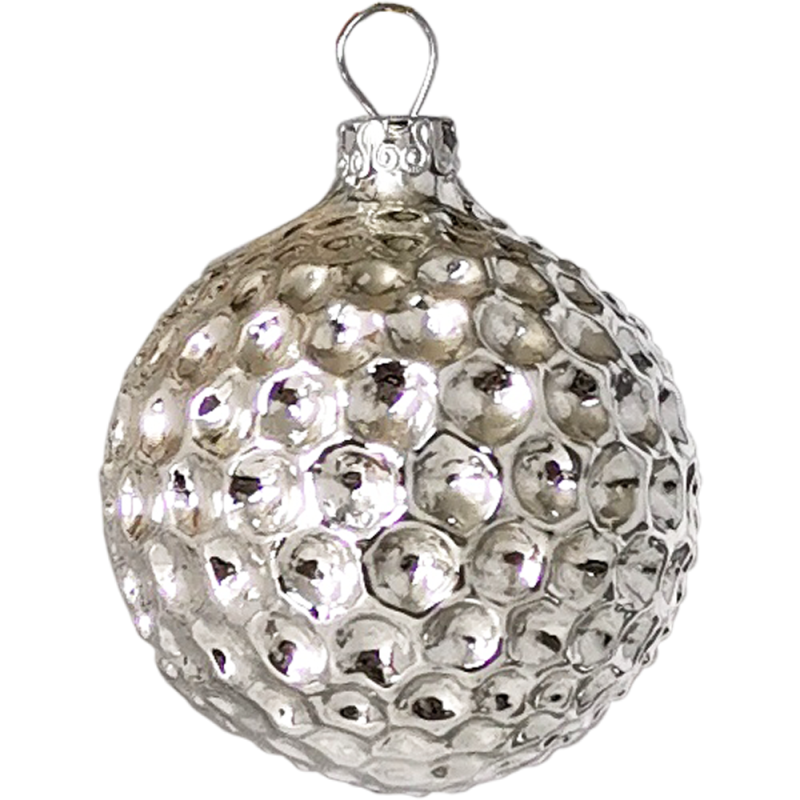 Waffel Ornament Silberform Kugel Ø 6cm Schatzhauser Thüringer Glas und Weihnachtsschmuck