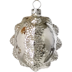 Glas Ornament Silberform 6,5cm Schatzhauser Thüringer Glas und Weihnachtsschmuck