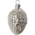 Waffel Ornament Silberform Blüte 6,5cm Schatzhauser Thüringer Glas und Weihnachtsschmuck