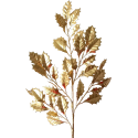 Ilexblatt gold Stechpalmen Zweig 63,5cm - florale Fest- und Weihnachtsdeko