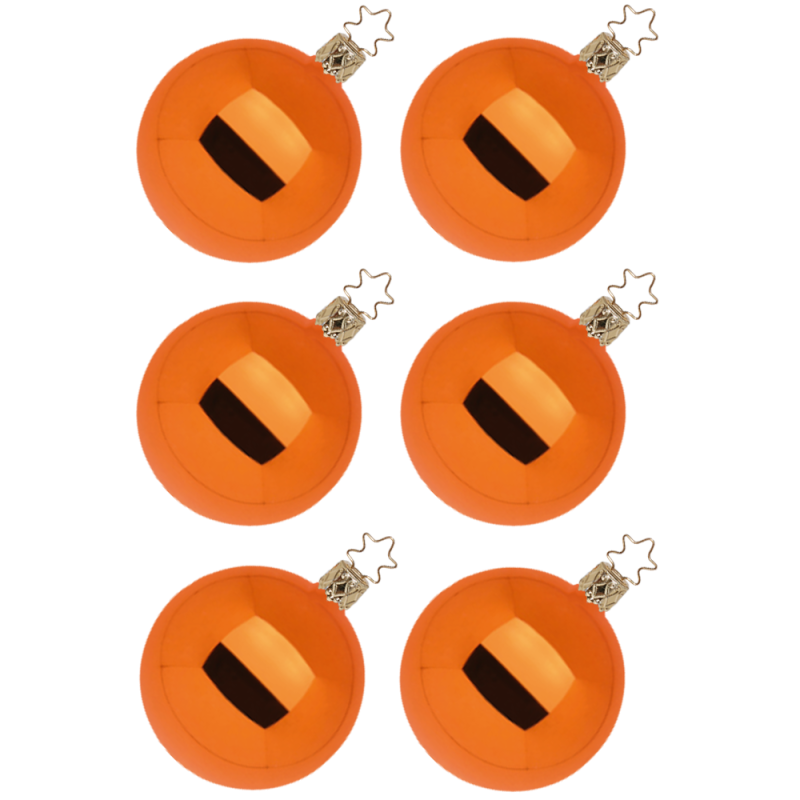 Christbaumkugeln Set, kürbis orange glänzend Ø 8cm Inge-Glas® Christbaumschmuck