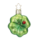Grünes Kleeblatt 6,5cm Neujahrsglück Inge-Glas Weihnachtsschmuck
