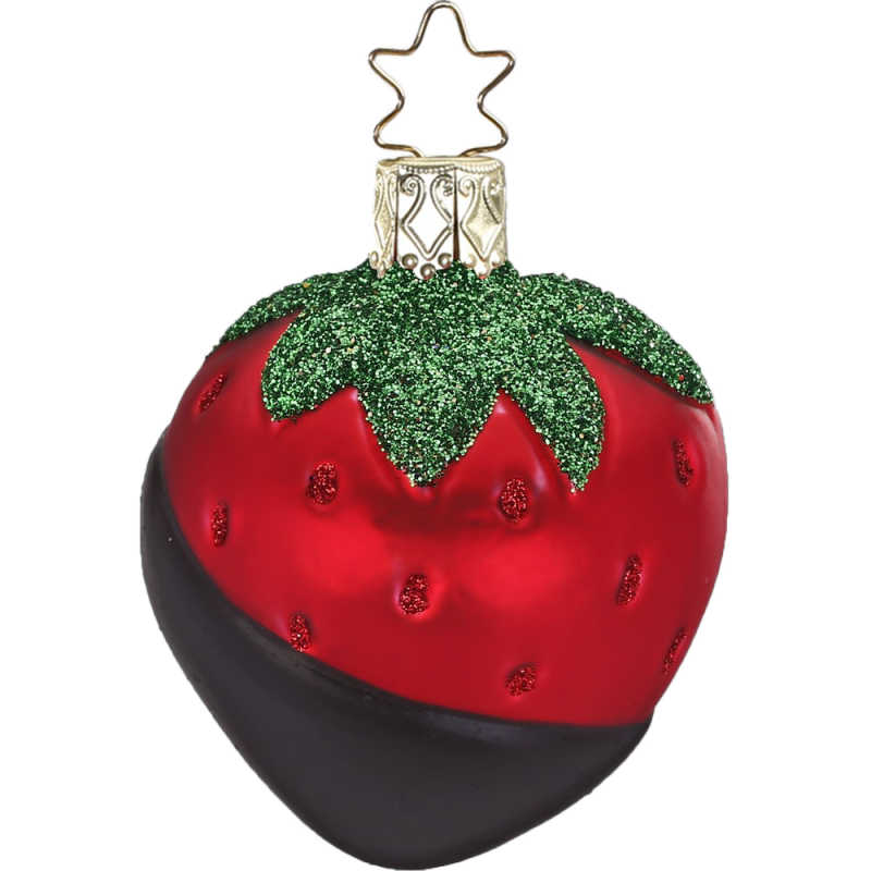 Erdbeere, Schokoerdbeere 6,5cm Inge-Glas® Köstlichkeiten Weihnachtsschmuck