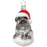 Hund, Mops, Weihnachtsmops 10,5cm Inge-Glas® Weihnachtsschmuck