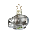 dickes Nilpferd, Mini Nilpferd 4,5cm Inge-Glas® Miniaturen Weihnachtsschmuck