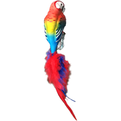 Papagei Vogel roter Ara 9cm Schatzhauser - Lauschaer Glaskunst, Thüringer Weihnachtsschmuck
