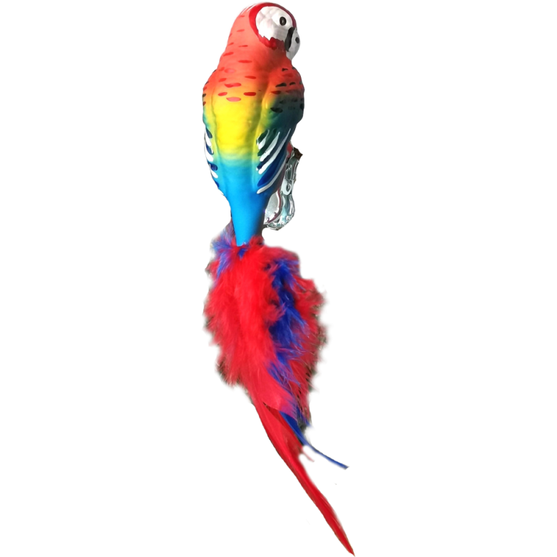 Papagei Vogel roter Ara 9cm Schatzhauser - Lauschaer Glaskunst, Thüringer Weihnachtsschmuck