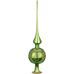 Christbaumspitze Engelslocken Ø 8cm / 33cm grün opal Inge-Glas Schmuck