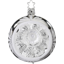 Reflexkugel Ornament silber glanz Ø 8cm Inge-Glas® Christbaumschmuck