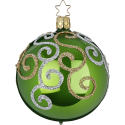 Christbaumkugel Engelstanz grün opal Ø 8cm Inge-Glas Weihnachtsschmuck