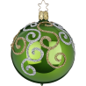 Christbaumkugel Engelstanz grün opal Ø 8cm Inge-Glas Weihnachtsschmuck
