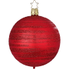 Christbaumkugel Raureif rot matt Ø 8cm Inge-Glas Weihnachtsschmuck