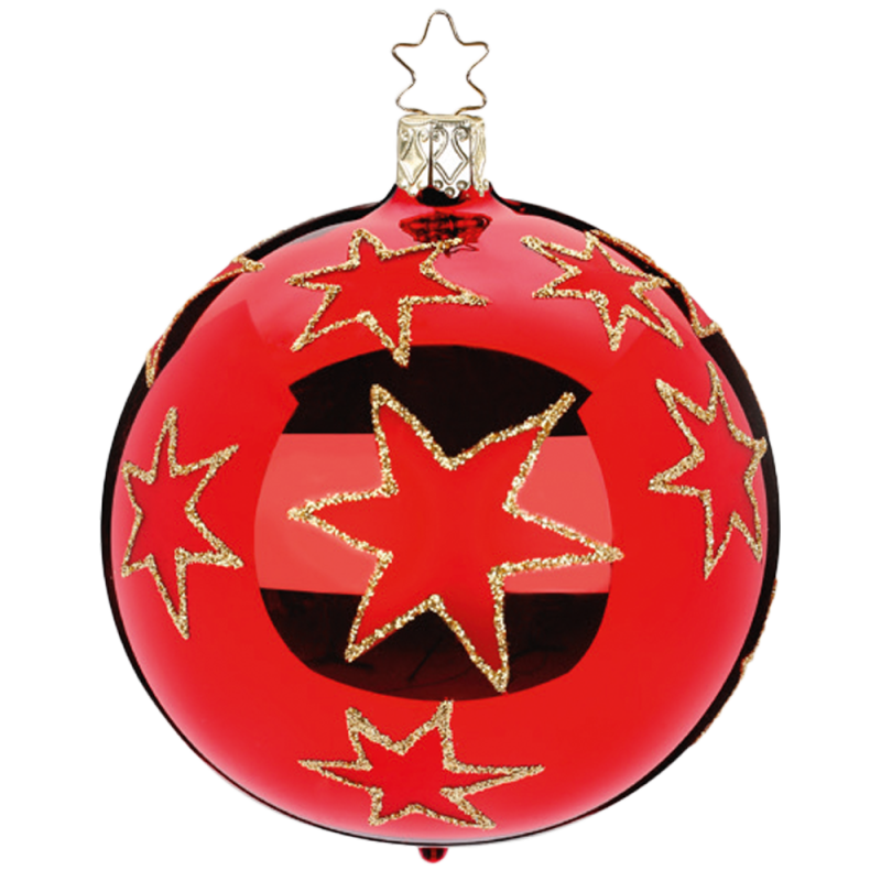 Christbaumkugel Weihnachtssterne rot glänzend Inge-Glas® Christbaumschmuck