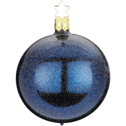 Christbaumkugel Sternenstaub mitternacht blau glanz Ø 8cm Inge-Glas Weihnachtsschmuck
