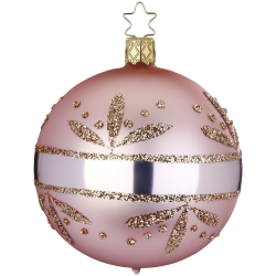 Christbaumkugel Blütenband zuckerwatte matt Ø 8cm Inge-Glas Weihnachtsschmuck