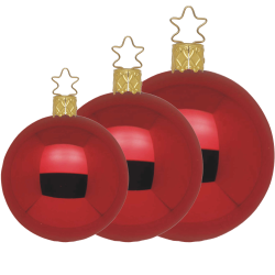 Christbaumkugeln rot ochsenblut glänzend Ø 6cm - Ø 15cm Inge-Glas® Manufaktur Weihnachtskugeln