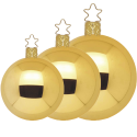 Christbaumkugeln gold inkagold glänzend Ø 6-15cm Inge-Glas® Manufaktur Weihnachtskugeln