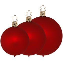 Christbaumkugeln rot matt Ø 6cm - Ø 15cm Inge-Glas® Manufaktur Weihnachtskugeln