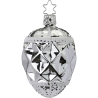 Zapfen Ornament silbern 8cm Inge-Glas® Manufaktur Weihnachtsschmuck