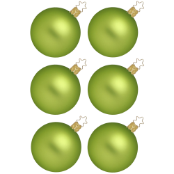 Christbaumkugeln apfelgrün matt Ø 6cm - Ø 10cm Inge-Glas® Manufaktur Weihnachtskugeln