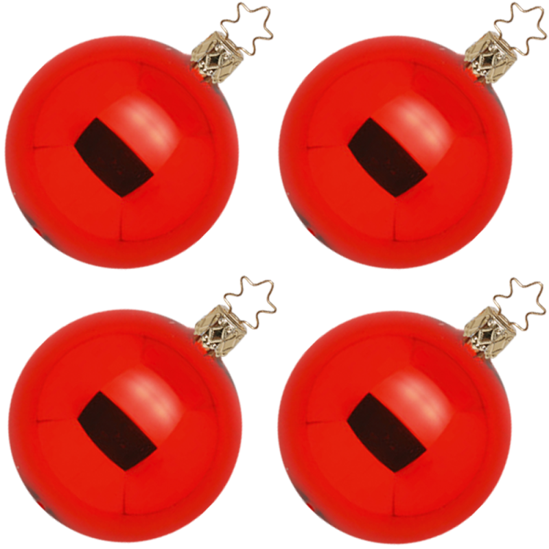 Christbaumkugeln rot glänzend Ø 6cm - Ø 15cm Inge-Glas® Manufaktur Weihnachtskugeln