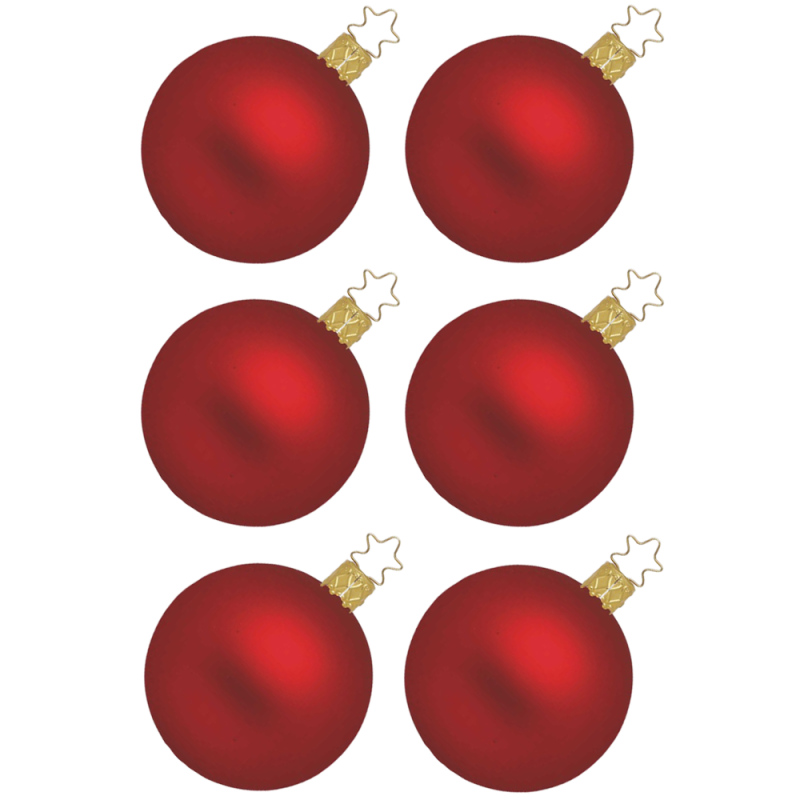 Christbaumkugeln rot ochsenblut matt Ø 6cm - Ø 15cm Inge-Glas® Manufaktur Weihnachtskugeln