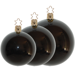Christbaumkugeln schwarz opal Ø 6cm - Ø 12cm Inge-Glas® Manufaktur Weihnachtskugeln