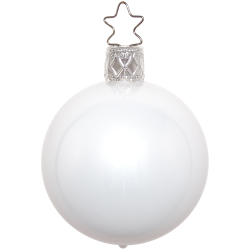 Christbaumkugeln porzellan weiß opal Ø 6cm - Ø 12cm Inge-Glas® Manufaktur Weihnachtskugeln