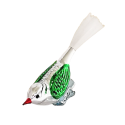 Vogel silber / grün Schatzhauser Weihnachtsschmuck Lauscha Glaskunst