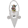 Eiszapfen mit Engel silber 15cm Inge-Glas® Viktorianischer Weihnachtsschmuck