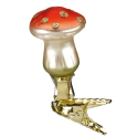 kleiner Pilz, flach Mini Fliegenpilz 5cm Inge-Glas® Miniaturen Weihnachtsschmuck