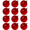 Weihnachtskugeln Set, 6 Kugeln Ø 8cm rot transparent, Thüringer Glas Weihnachtsschmuck