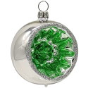 Reflexkugel 3er-Set, silber/grün Ø 6cm Schatzhauser Weihnachtsschmuck, Glaskunst Lauscha