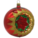 Reflexkugel rot Ø 10cm Schatzhauser Weihnachtsschmuck, Glaskunst Lauscha