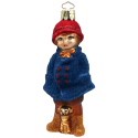 Mädchen mit Hund, 11cm blau Christborn® Glas Figuren Weihnachtsschmuck