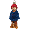 Mädchen mit Hund, 11cm blau Christborn® Glas Figuren Weihnachtsschmuck
