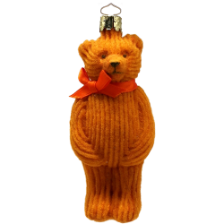Bär, Teddybär herbstorange 11,5cm Christborn® Glas Figuren Weihnachtsschmuck