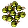 Mini-Kugeln, Spiegelbeeren Ø 2cm, 10er-Pack, apfelgrün glänzend, Thüringer Glasschmuck Christbaumschmuck