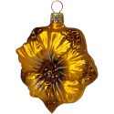 Butterblume, Glas Blume, 7cm, gold/braun, Lauschaer Glaskunst, Schatzhauser Weihnachtsschmuck
