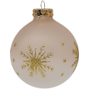 Weihnachtskugel Sternkristall. Ø 8cm pastellcreme/weiß, Schatzhauser Weihnachtsschmuck